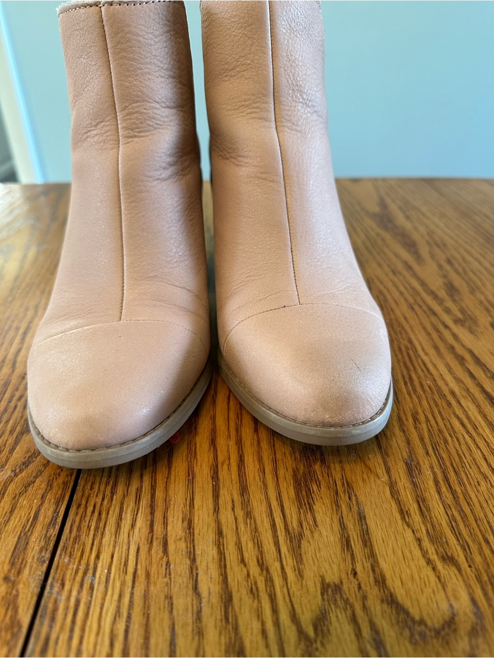Toms Womens Blush/light tan Leather Everly Ankle Booties - Stylish Slip-On Hee - Picture 6 of 9